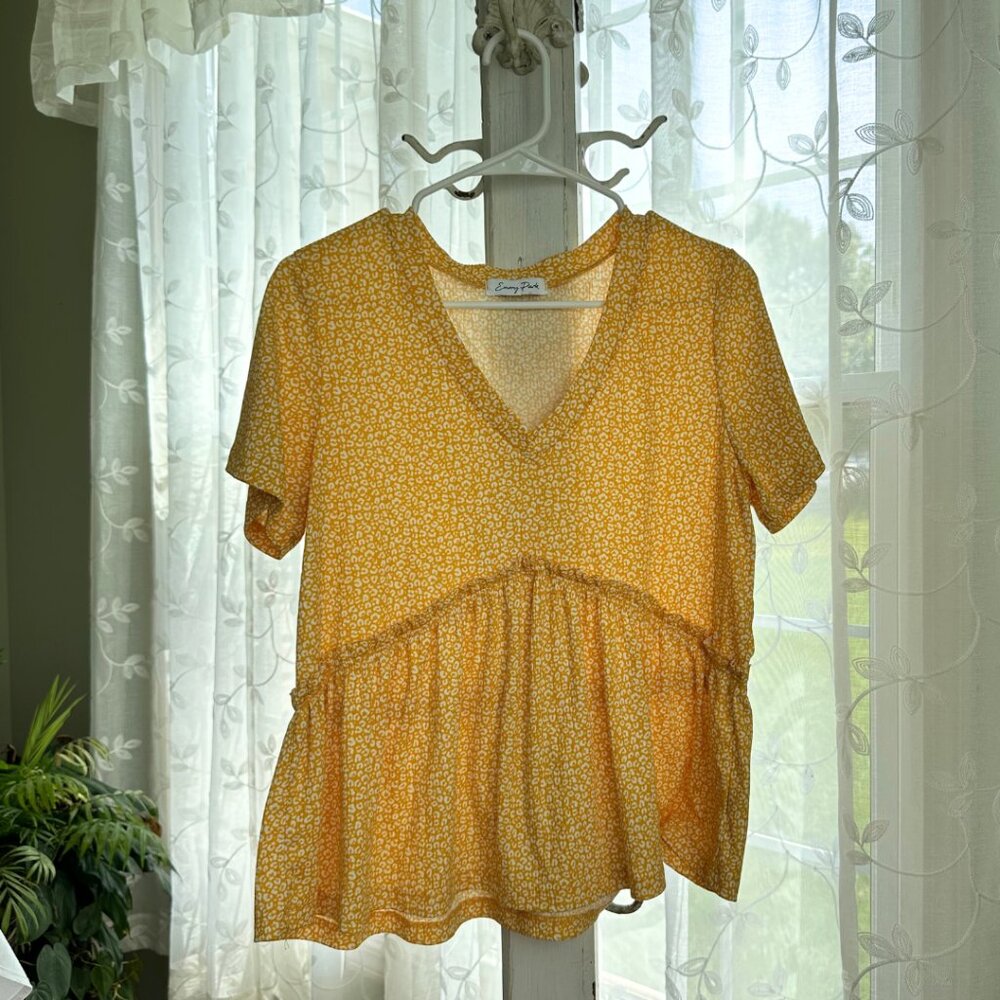 Yellow Cheetah Print Top